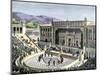 Performance at the Theatre of Dionysos in Athens, Ancient Greece-null-Mounted Giclee Print