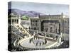 Performance at the Theatre of Dionysos in Athens, Ancient Greece-null-Stretched Canvas