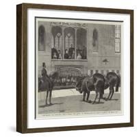 Performance by Hengler's Circus before the Queen at Windsor, Trained Horses Saluting the Royal Box-null-Framed Giclee Print