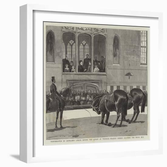 Performance by Hengler's Circus before the Queen at Windsor, Trained Horses Saluting the Royal Box-null-Framed Giclee Print