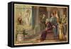 Performance of a Nativity Play in a Castle in the Middle Ages-null-Framed Stretched Canvas
