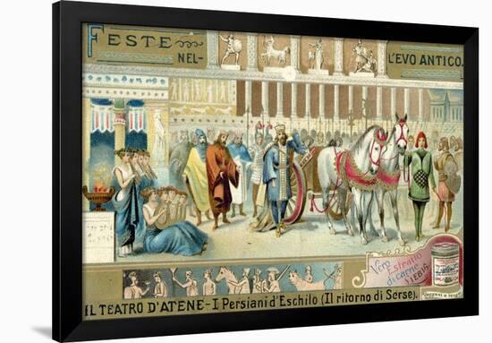 Performance of Aeschylus' Play the Persians in the Theatre of Athens-null-Framed Premium Giclee Print