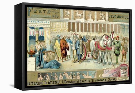 Performance of Aeschylus' Play the Persians in the Theatre of Athens-null-Framed Stretched Canvas