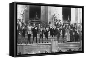 Performance of Jedermann, Salzburg Festival, Austria, 20th Century-Ernst Maier-Framed Stretched Canvas