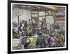 Performance of Shakespeare's "Midsummer Night's Dream" in an Elizabethan Playhouse-null-Framed Art Print