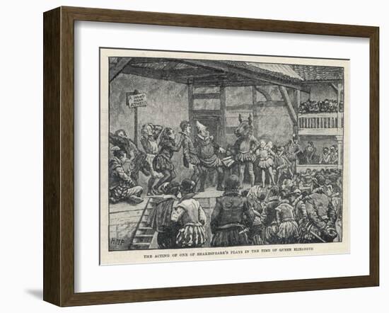 Performance of Shakespeare's "Midsummer Night's Dream" in an Elizabethan Playhouse-H.m. Paget-Framed Art Print