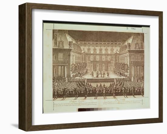 Performance of the Opera "Alceste," Performed in the Marble Courtyard at the Chateau De Versailles-null-Framed Giclee Print