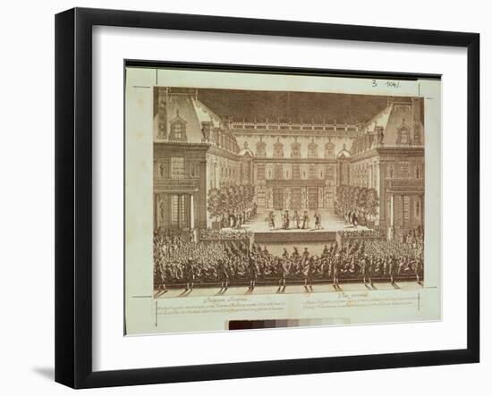 Performance of the Opera "Alceste," Performed in the Marble Courtyard at the Chateau De Versailles-null-Framed Giclee Print