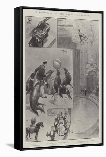 Performances at the London Hippodrome-G.S. Amato-Framed Stretched Canvas