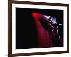 Performer on Stage at Microphone-Phil Sharp-Framed Photographic Print