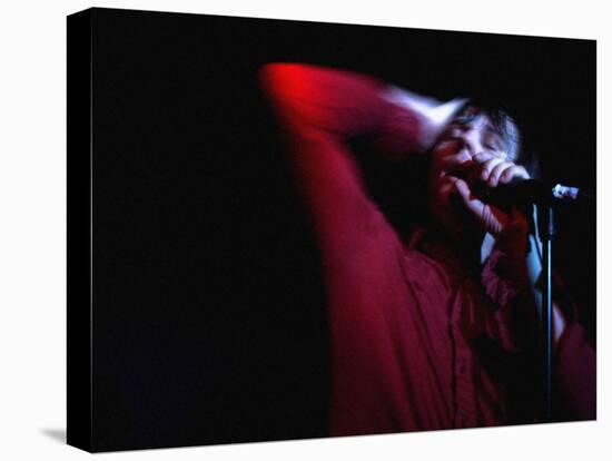 Performer on Stage at Microphone-Phil Sharp-Stretched Canvas