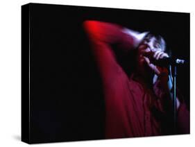 Performer on Stage at Microphone-Phil Sharp-Stretched Canvas