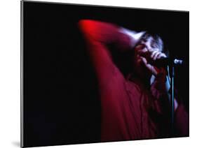 Performer on Stage at Microphone-Phil Sharp-Mounted Photographic Print