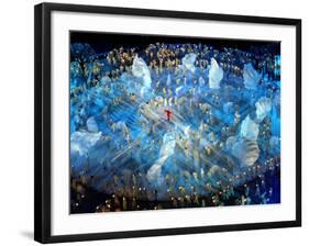 Performers on the Ice During the Opening Ceremonies of the 2002 Winter Olympics in Salt Lake City-null-Framed Photographic Print