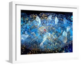 Performers on the Ice During the Opening Ceremonies of the 2002 Winter Olympics in Salt Lake City-null-Framed Photographic Print