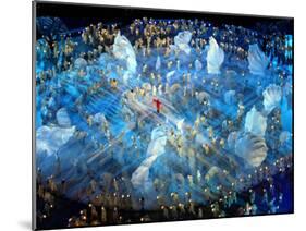 Performers on the Ice During the Opening Ceremonies of the 2002 Winter Olympics in Salt Lake City-null-Mounted Photographic Print