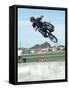 Performing a Bicycle Stunt-null-Framed Stretched Canvas