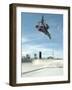 Performing a Bicycle Stunt-null-Framed Photographic Print