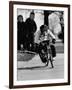 Performing Chimpanzee Zippy Riding a Bike-null-Framed Photographic Print