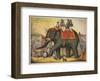 Performing Elephant-Vintage Reproduction-Framed Art Print