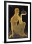 'Perfume'. A maiden scantily clad in an oriental style shawl, holding an incense burner. C. 1925-Jean Dunand-Framed Giclee Print