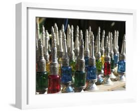 Perfume Bottles, the Souqs of Marrakech, Marrakech, Morocco-Walter Bibikow-Framed Photographic Print