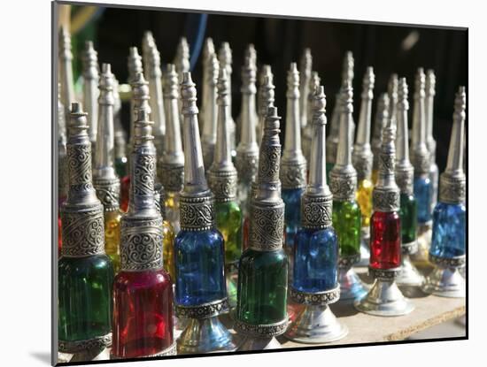 Perfume Bottles, the Souqs of Marrakech, Marrakech, Morocco-Walter Bibikow-Mounted Photographic Print