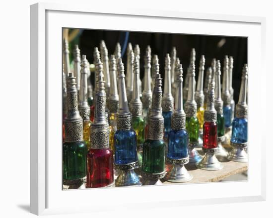 Perfume Bottles, the Souqs of Marrakech, Marrakech, Morocco-Walter Bibikow-Framed Photographic Print