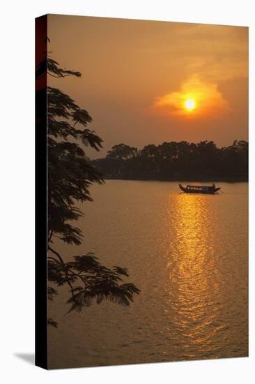 Perfume River (Huong River) at Sunset, Hue, Thua Thien-Hue, Vietnam, Indochina-Ian Trower-Stretched Canvas
