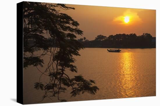 Perfume River (Huong River) at Sunset, Hue, Thua Thien-Hue, Vietnam, Indochina-Ian Trower-Stretched Canvas