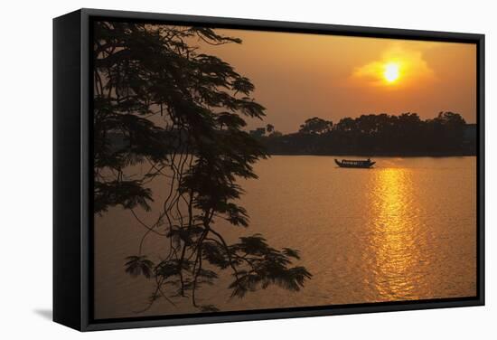 Perfume River (Huong River) at Sunset, Hue, Thua Thien-Hue, Vietnam, Indochina-Ian Trower-Framed Stretched Canvas