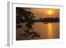 Perfume River (Huong River) at Sunset, Hue, Thua Thien-Hue, Vietnam, Indochina-Ian Trower-Framed Photographic Print