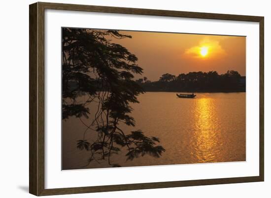 Perfume River (Huong River) at Sunset, Hue, Thua Thien-Hue, Vietnam, Indochina-Ian Trower-Framed Photographic Print