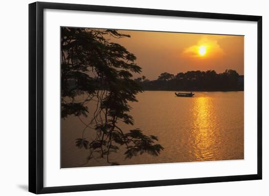 Perfume River (Huong River) at Sunset, Hue, Thua Thien-Hue, Vietnam, Indochina-Ian Trower-Framed Photographic Print