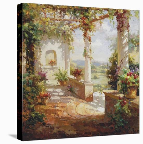 Pergola Flowers-Fabio-Stretched Canvas