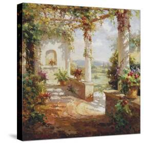 Pergola Flowers-Fabio-Stretched Canvas