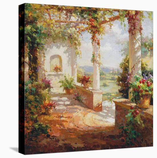 Pergola Flowers-Fabio-Stretched Canvas