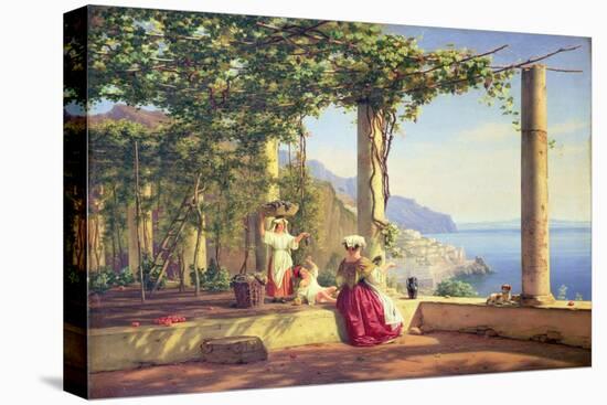 Pergola Overlooking Amalfi, 1844 (Oil on Canvas)-Martinus Rorbye-Stretched Canvas