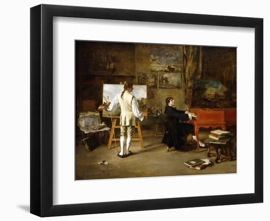 Pergolese in the Studio of Joseph Vernet, 1880-Lucien Alphonse Gros-Framed Premium Giclee Print