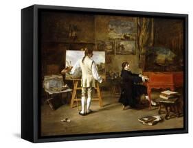 Pergolese in the Studio of Joseph Vernet, 1880-Lucien Alphonse Gros-Framed Stretched Canvas