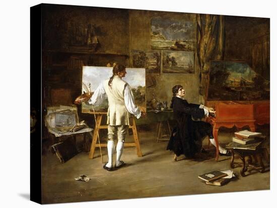 Pergolese in the Studio of Joseph Vernet, 1880-Lucien Alphonse Gros-Stretched Canvas