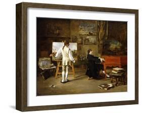 Pergolese in the Studio of Joseph Vernet, 1880-Lucien Alphonse Gros-Framed Giclee Print