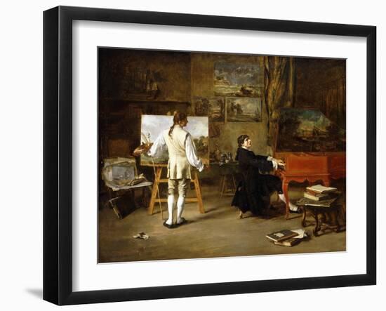 Pergolese in the Studio of Joseph Vernet, 1880-Lucien Alphonse Gros-Framed Giclee Print