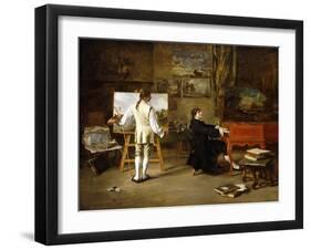 Pergolese in the Studio of Joseph Vernet, 1880-Lucien Alphonse Gros-Framed Giclee Print