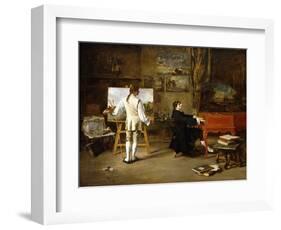 Pergolese in the Studio of Joseph Vernet, 1880-Lucien Alphonse Gros-Framed Giclee Print