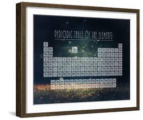 Periodic Table Gold Dust - Blue-Color Me Happy-Framed Art Print