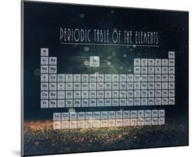 Periodic Table Gold Dust - Blue-Color Me Happy-Mounted Art Print