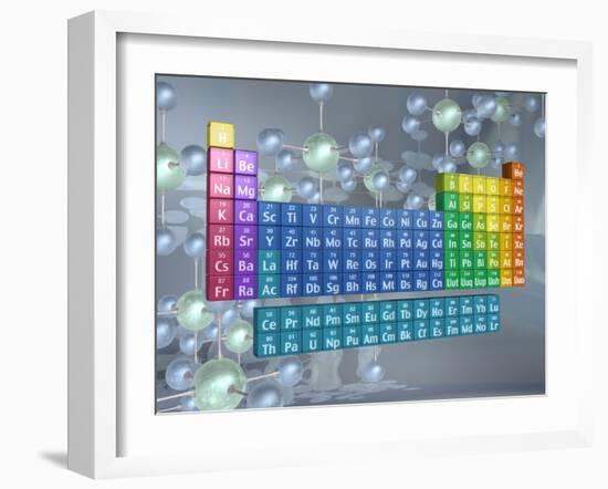 Periodic table of the elements and molecules-null-Framed Photographic Print