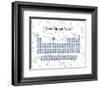 Periodic Table Of The Elements Blue Floral-Color Me Happy-Framed Art Print