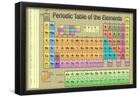 Periodic Table of the Elements Gold Scientific Chart Poster-null-Framed Poster